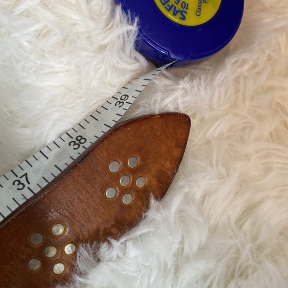 Qualheim Bollorini Brown Leather Silver Studded Belt Made in Italy - Picture 5 of 7